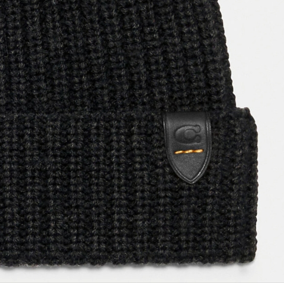 👀50% OFF👀🩶❄️ NWT‼️ Coach brand Unisex Style Knit Merino Wool Beanie Hat - Picture 3 of 6